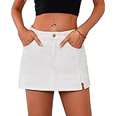 ETOSELL Women's Denim Skorts Skirts Mini Side Slit Skirt High Waisted Casual Y2k Jean Shorts Stretchy