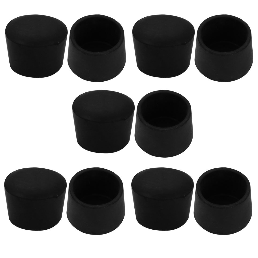 sourcingmap 10pcs Furniture Desk Chair Round Rubber Leg Tip Cap 35mm Inner Diameter Black