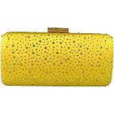 Boutique De FGG Elegant Women Crystal Clutch Purse Formal Evening Bags Wedding Handbags Cocktail Rhinestone Clutch Purse,Mini