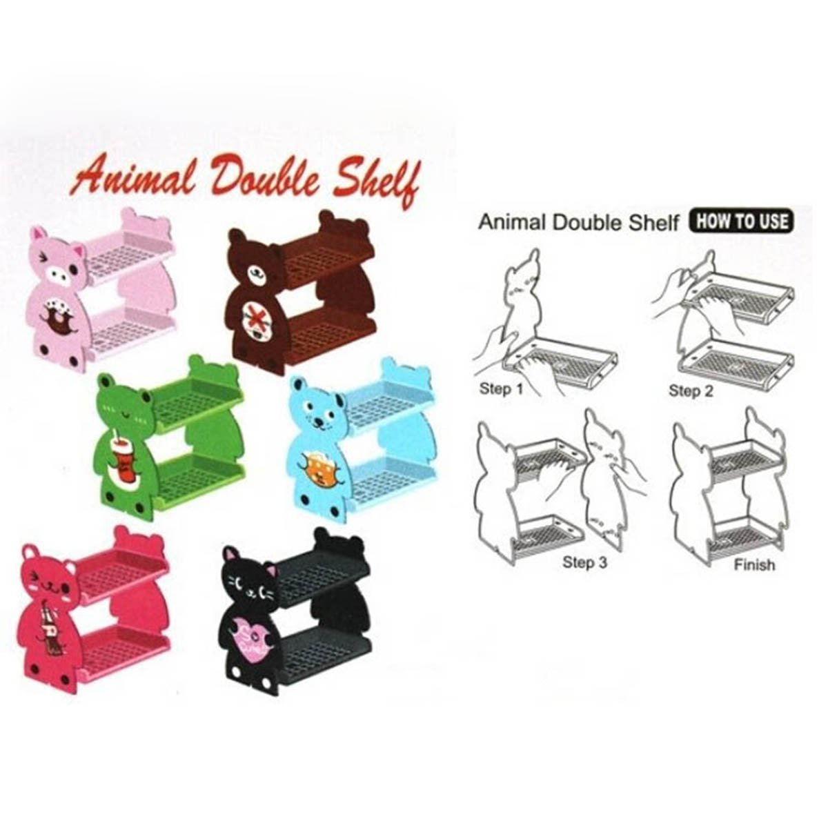 LONGQI Panier de Rangement Animal Plastique Fixations pour Étagère