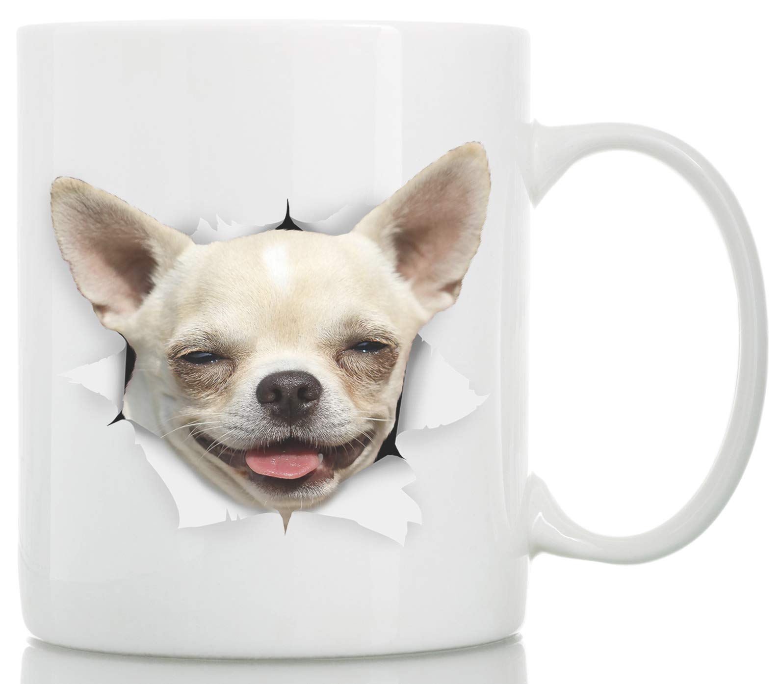 Winston & Bear Happy Chihuahua Mug - Cute Novelty Ceramic Coffee Mug for Dog Lovers Mom and Dad - Ceramic Coffee Cup Gift — image 1