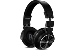 P PUPGSIS PUPGSIS Wired Over Ear Headphones: Studio Monitor Headphones - Professional 40kHz Hi-Res DJ Stereo Headphones - 1/4 to 3.5mm Audio Jack for Recording, Mixing, Podcast, Guitar, Piano, Deep Black