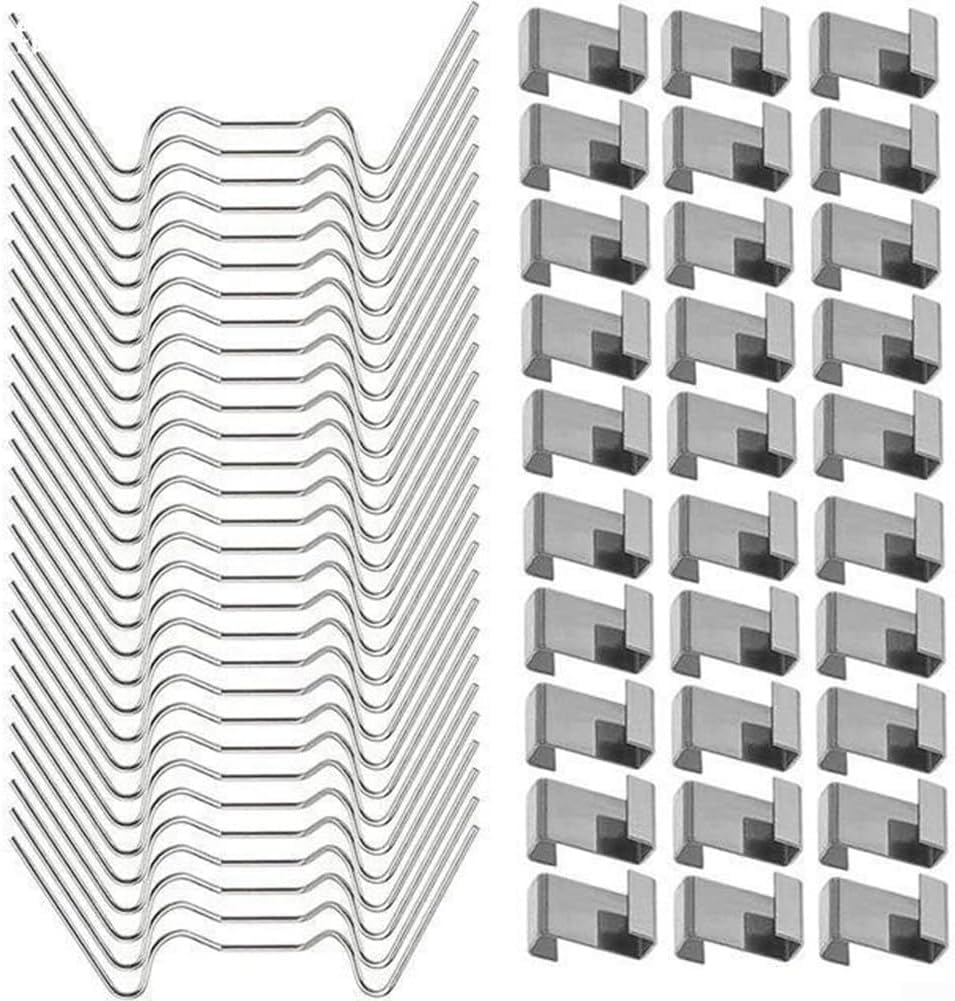 Buy-Simplicity 100Pcs Greenhouse Clips for Glass, Stainless Steel Greenhouse Window Clips (50 Greenhouse Glazing W Wire Clips & 50 Greenhouse Glazing Z Clips) for Greenhouse Glass Clips