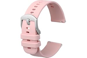 Anbeer Silicone Watch Band 16mm 18mm 20mm 22mm 24mm 19mm 21mm Quick Release Rubber Watch Straps for Men Women,Stainless Steel Buckle