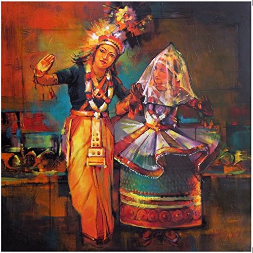 Manipuri Dance Acrylic Painting By Satheesh Kanna Satheesh Kanna Amazon In Collectibles Fine Arts