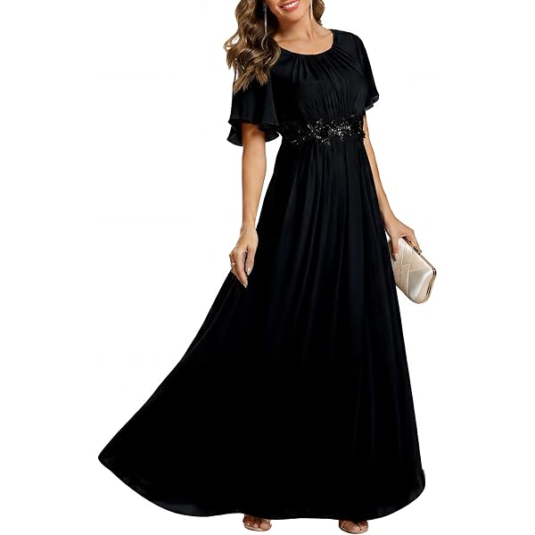 Amazon.com: Alex Evenings Women's Long Rosette Mother of The Bride Dress  with Short Sleeves, Wedding Guest, Dove, 6 Petite : Clothing, Shoes &  Jewelry