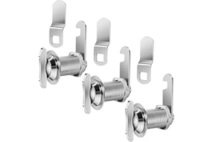 SISSINDA Thumb Operated Offset Cam Lock, 1-1/8” Cylinder Fits on 7/8” Max Door Thickness, Non-Locking Replacement Lock for RV Compartment Camper Storage, Cabinets,Drawers (1-1/8 Inch 3Pack)