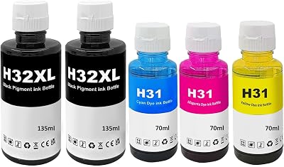 SHUOLEI 31 32XL Ink Bottles Multipack Compatible with HP Smart Tank Printers