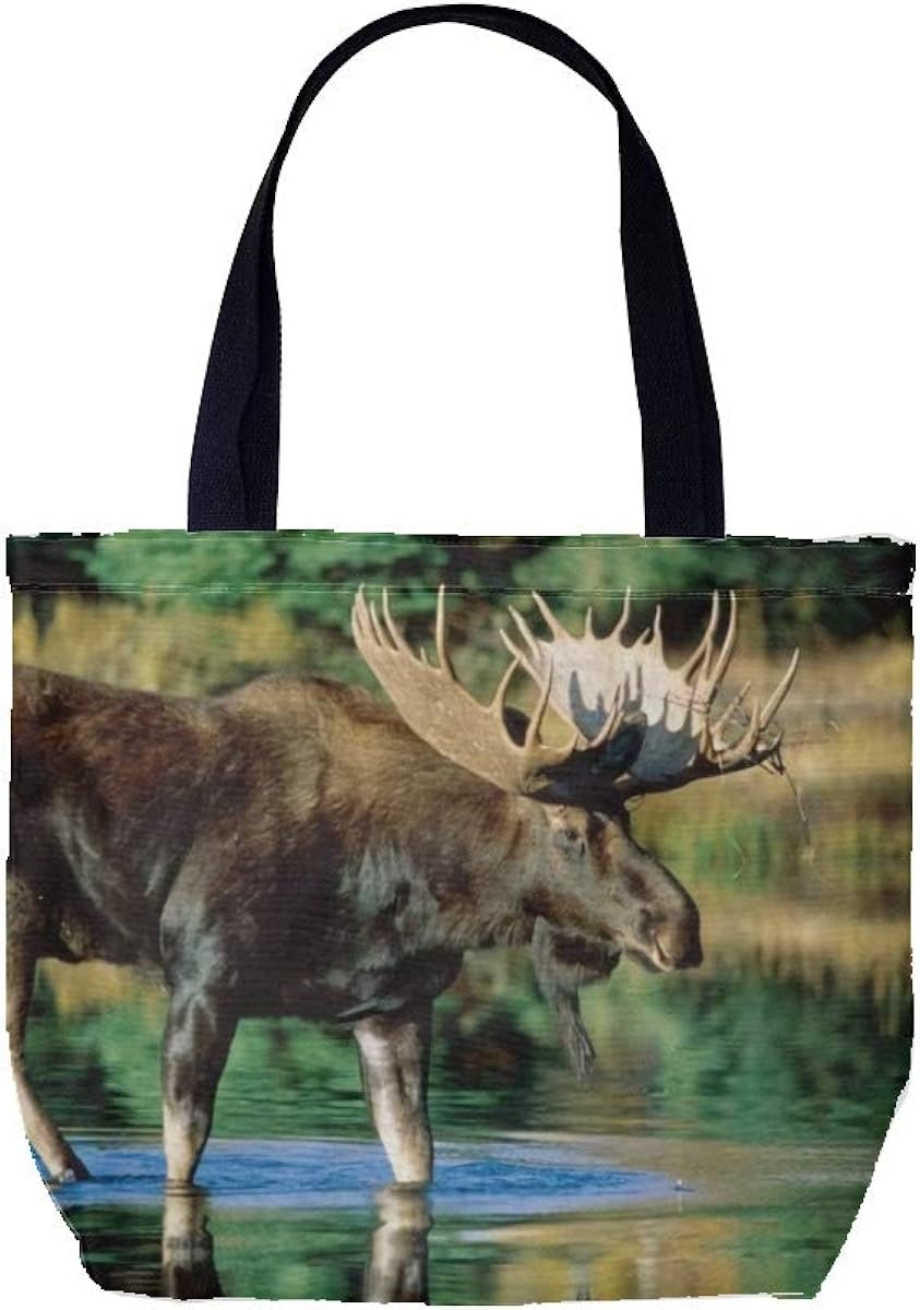 Animal Moose Canvas Bags Tote Cotton Bags for women Large