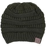 H-6020a-33 Solid Ribbed Beanie - Olive