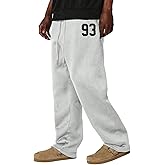 ZAFUL Men's Baggy Casual Pants Letter Graphic Sweapants Drawstring Lounge Straight Leg Track Pants with Pockets(1-Grey, M)