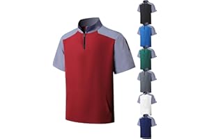 KGGEOO Wind and Water Resistant Short Sleeve Golf Jacket Quarter Zip Pullover Cage Jacket with Sleeve Pocket for Golf,Base