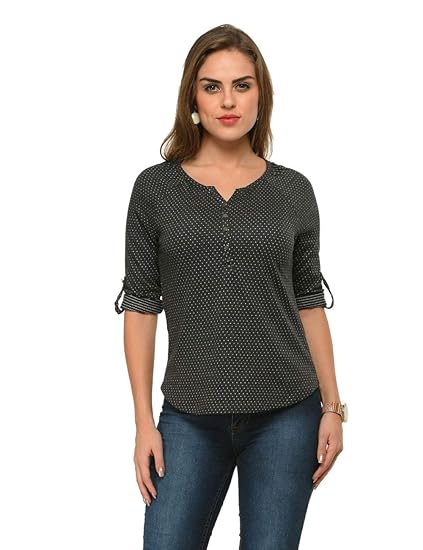 Women Raglan Polka dot Top(XS-4XL)