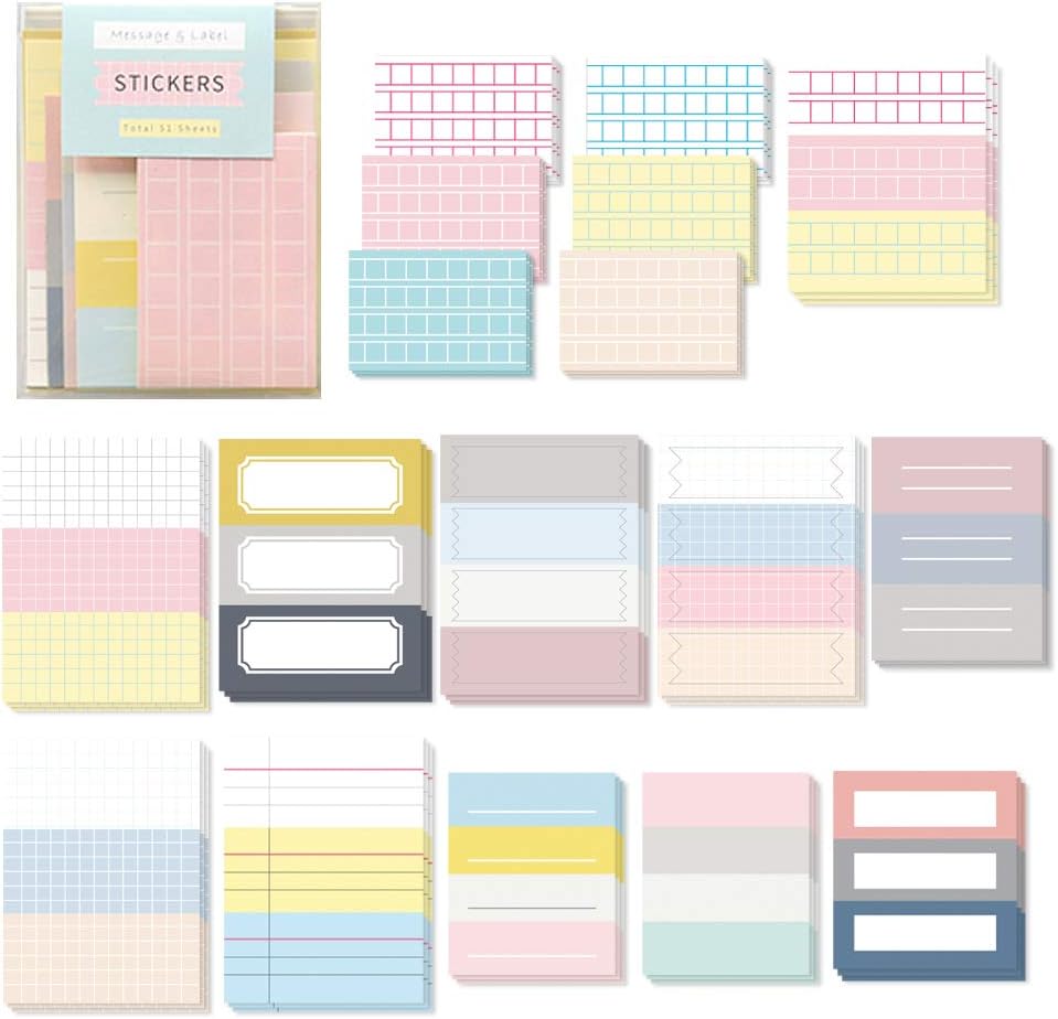 Monolike Message & Label Sticker ver.1 Set - Mini Size Cute Stickers, Index Stickers: Office Products