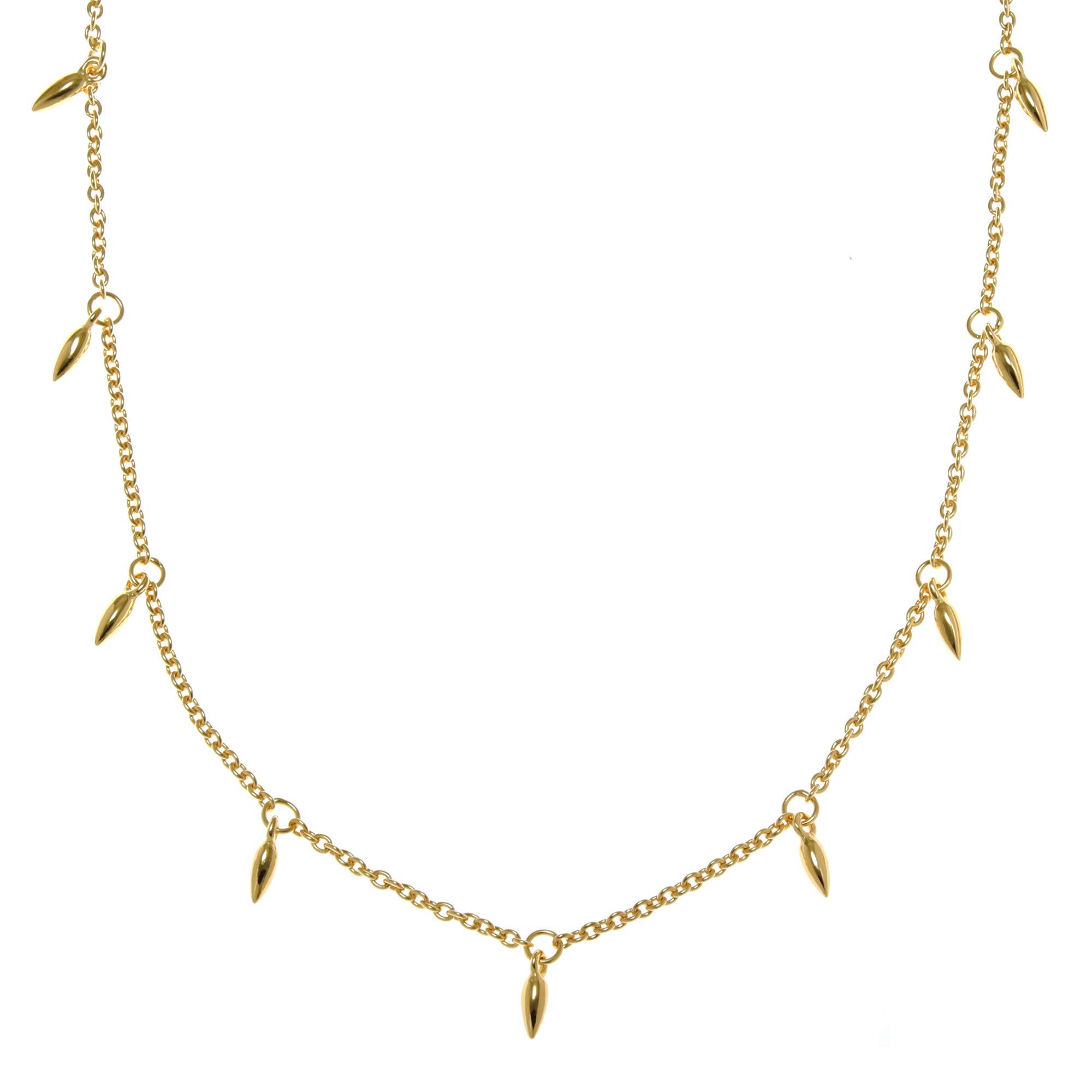 Oobi Doop Gold Plated Sterling Silver Tear Drop Choker Necklace with Adjustable Chain and Jewellery Gift Box