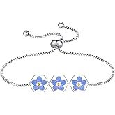 Forget-Me-Not and Queen Anne's Lace Pressed Wildflower Bracelet,Gold Pressed Wildflowers Resin Bracelet,Personalized Handmade Bracelet