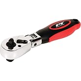 Performance Tool W9116 1/4 in. and 3/8 in. Dual Drive Flex Ratchet | Compact stubby swivel design for tight spaces. 72 gear teeth. Comfortable rubber cushion grip handle
