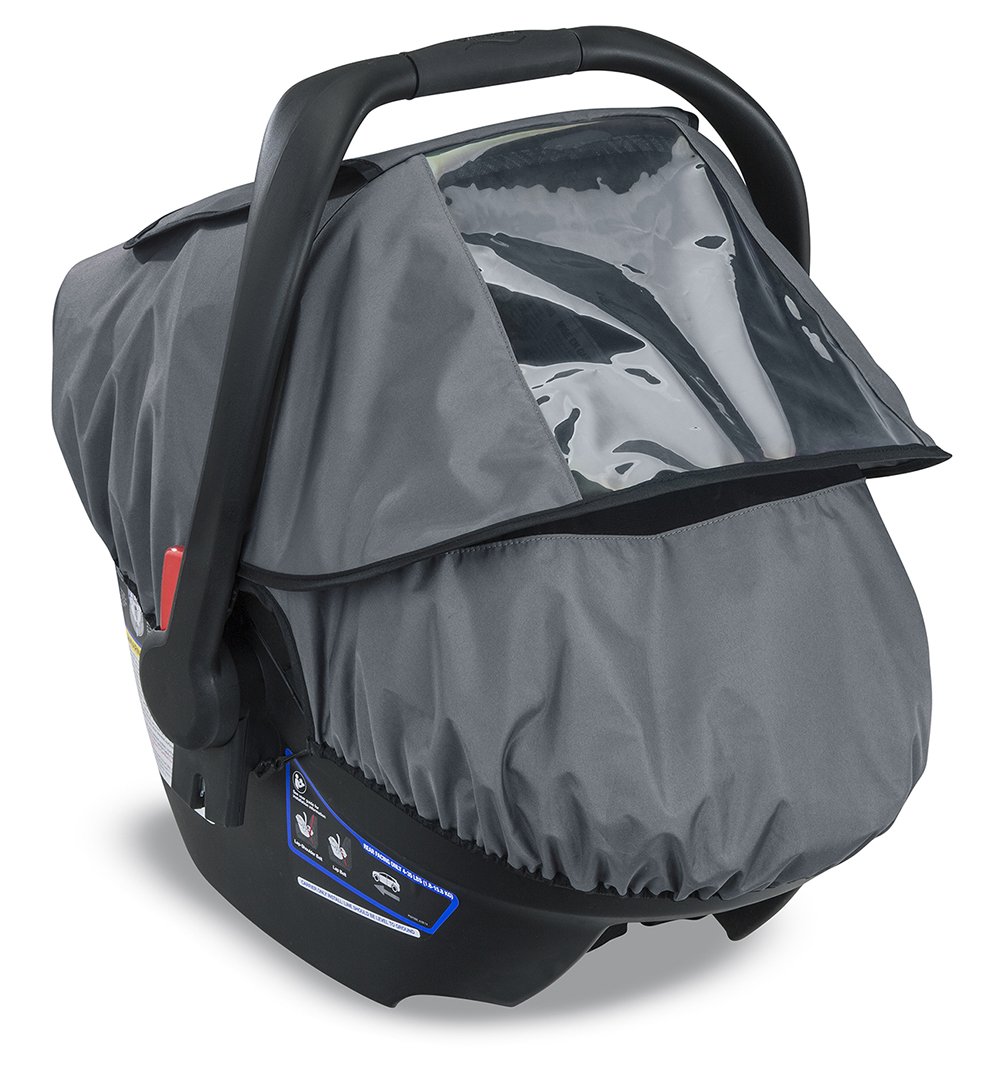 Britax B-Covered All-Weather Infant Car Seat Cover - UPF 50 - Waterproof - Ventilated Mesh Window for Insect Protection , 16x17x25 Inch (Pack of 1)