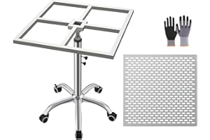 Rzjoke Rotating Paint Rack Lifting for Spray Painting, 360° Rotating Paint Stand, Stable Paint Drying Rack with Wheels, Stainless Steel Spray Painting Table for Spraying Cabinets and Car Body