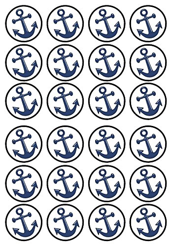 24 Anchor Sailor Navy Fisherman Precut Edible Cupcake Toppers Wafer Card Disc Cake Decorations Stand Up Uncut Buy Online In Grenada At Grenada Desertcart Com Productid 43687890