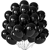 KALOR 10 Inch Black Balloons, 100 Pcs Latex Helium Balloons for Kid's Birthday Party Baby Shower Wedding Graduation Graduation Party Decorations