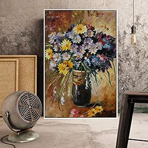 Floating Framed Canvas Wall Art for Living Room, Bedroom Bouquet Canvas Prints for Home Decoration Ready to Hang - 16x24 inches