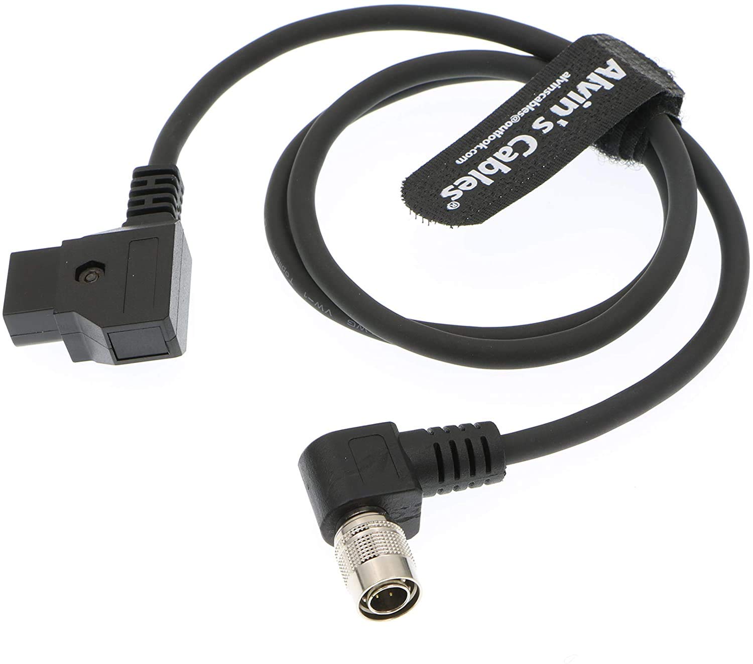 Alvin's Cables Hirose 4 Pin Male Right Angle to D Tap Power Cable for Sound Devices 70CM