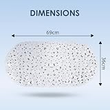 AQUALONA Premium Bath Mat Anti-Mould PVC Comfort Pebble White view 6