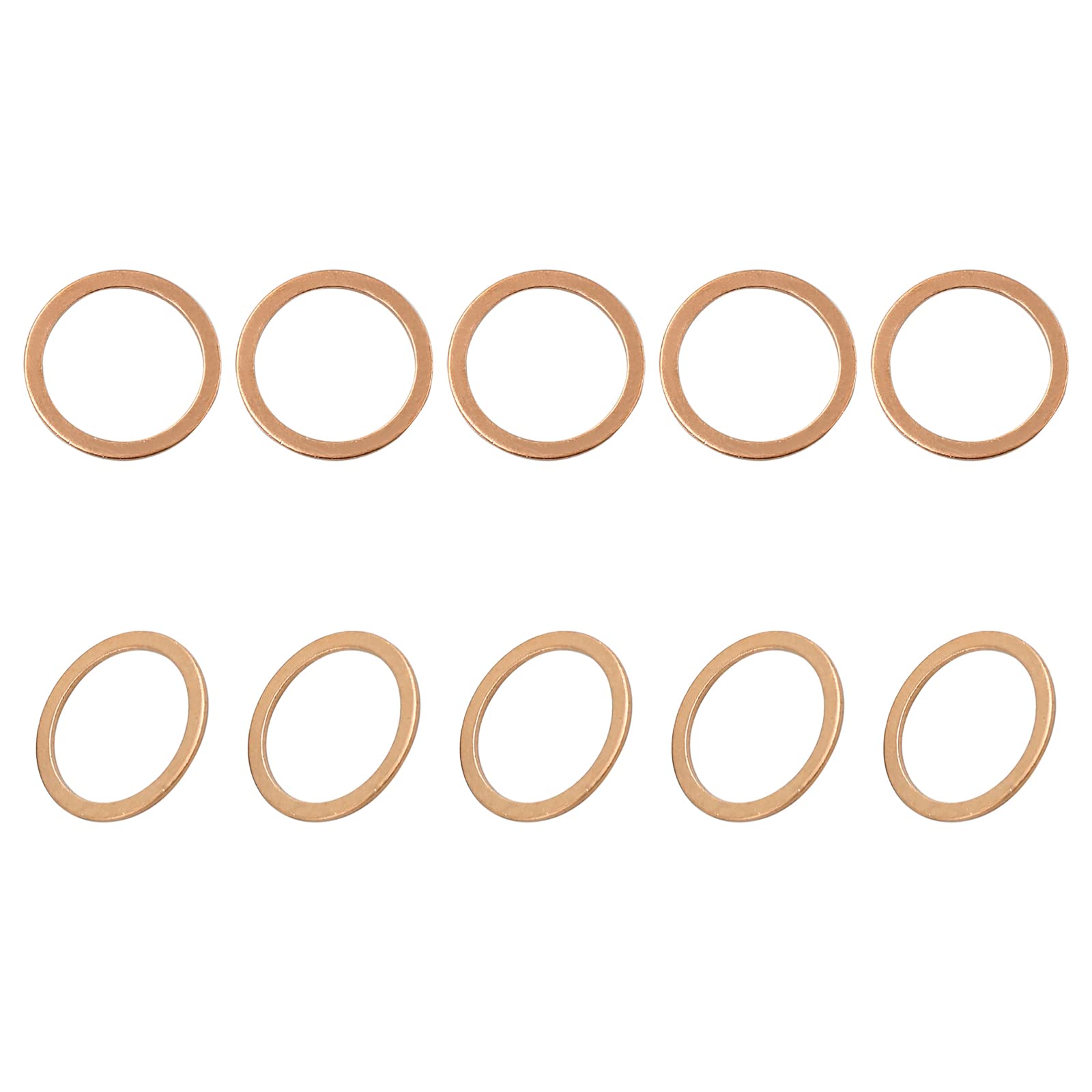 DTGN 21mmx27mmx1mm(IDxODxT) Flat Copper Sealing Washers - 10Pack - Good for Industrial Machinery M20 Screws - Copper Flat Ring Gaskets — image 1