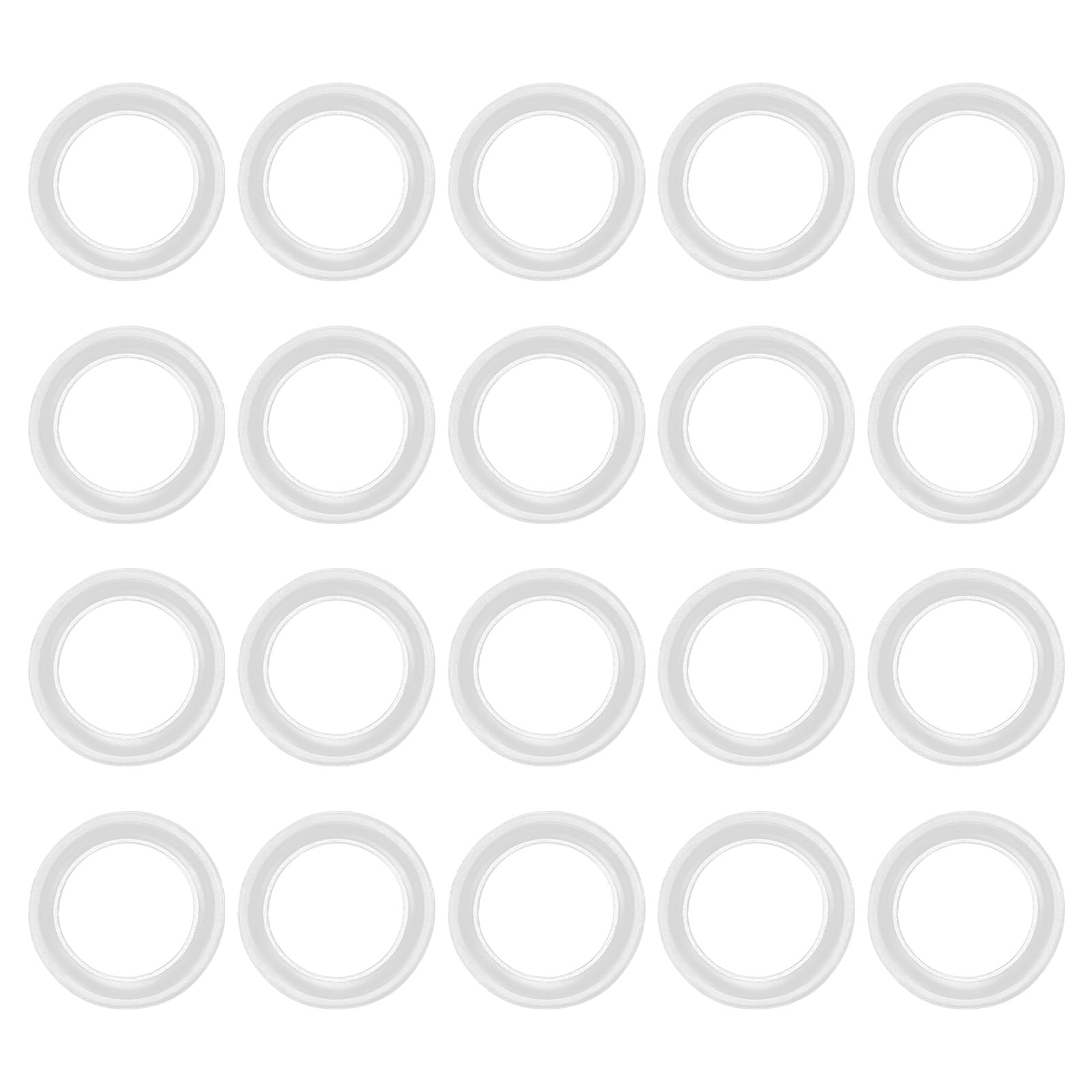 PATIKIL 20pcs Tri Clamps Gasket, 22mm OD 15.9mm ID Sanitary TC Tri Clamps Gasket Tri Pipe Silicone Ferrule Washers Tube Fittings O Ring Seal Gaskets for Dairy Brewing Winery Equipment