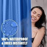 URAQT Shower Curtain Anti Mould Waterproof PEVA 180x180 Dark Blue 12 Hooks view 6