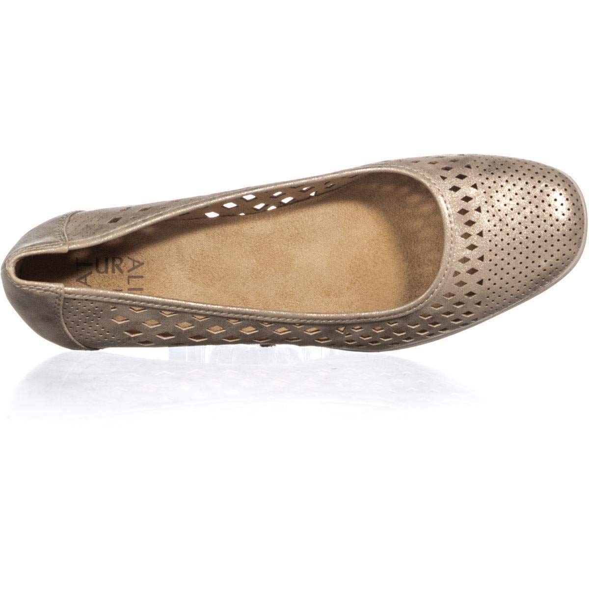 Naturalizer Womens Brina Square Toe Wedge Pumps, Gold, Size 9.5 - Image 3