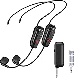 XIAOKOA Wireless Microphone Headset,UHF Dual