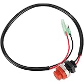 Start Stop Switch, Outboard Engine Switch Keyless Push Button Round Push Button Switch with 45cm/17.72inch Wire for Marine Boat Yatch Outboard Engine