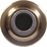 Hardware Essentials Wall Mount Door Stop, 2-3/8", Antique Brass | Brass and rubber construction, prevents wall damage from opening door, install level with door handle in commercial buildings