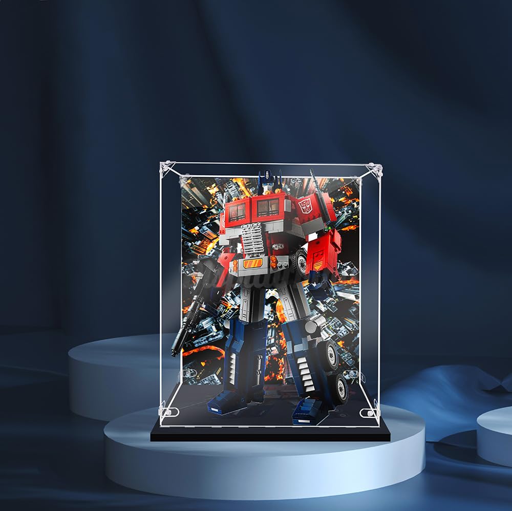Acrylic Display case for Lego® Optimus Prime 10302 (Lego Set is not Included) (with Background)
