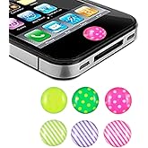 Gino Striped Dotted Home Button Sticker 6 Pcs for iPhone iPad iTouch