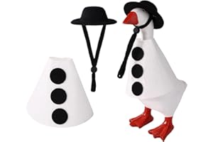 Snowman Desktop Goose Clothes, Adorable Desk Goose Outfits Including Black Hat & White Clothing for 7in/17.78cm Desktop Geese