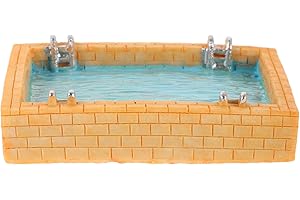 BESPORTBLE Miniature Dollhouse Swimming Pool Decor Compact Simulation Pool Model with Poolside Furniture Props