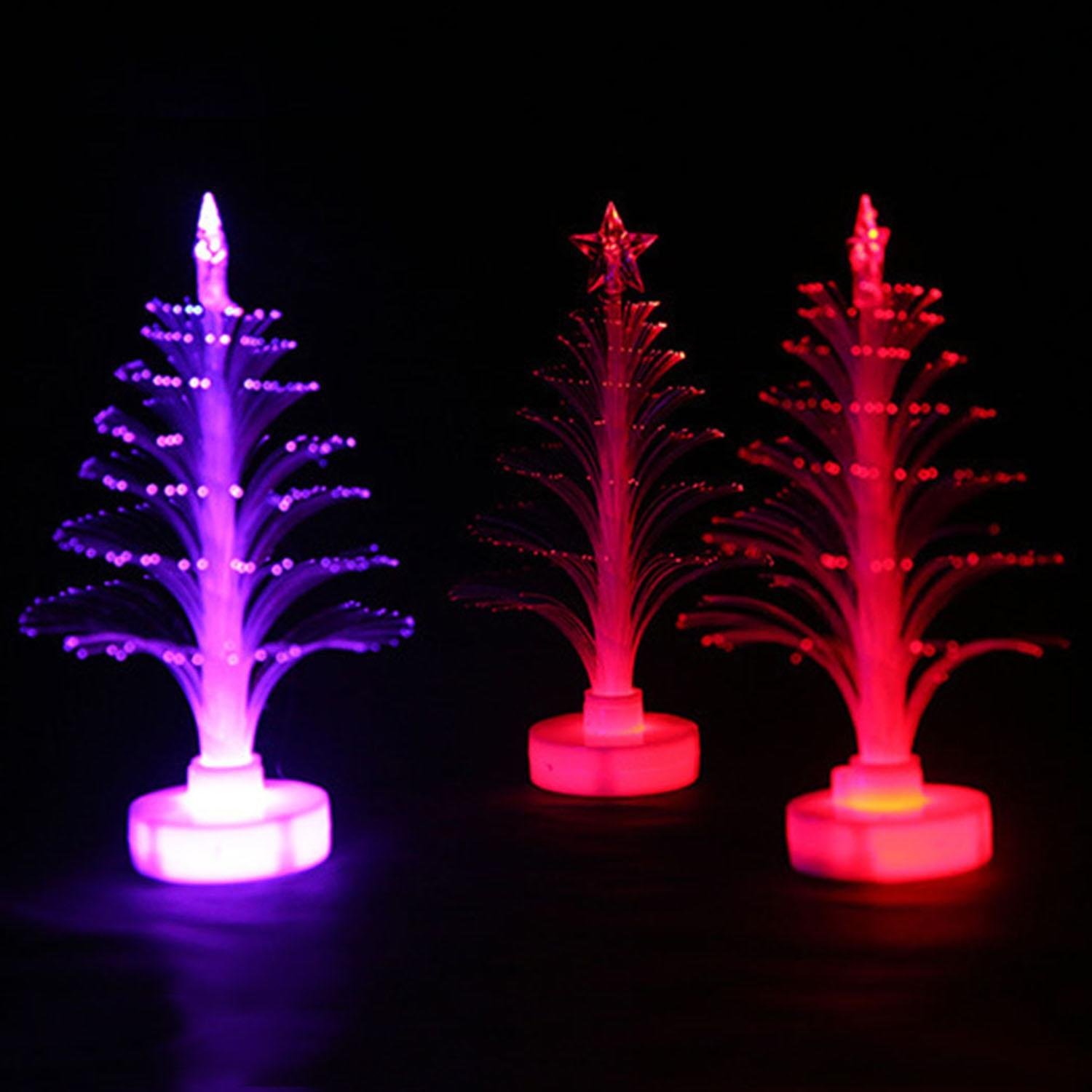 eubell LED Night Light Colorful Fiber Optic Christmas Tree Decoration Desk Table Lamp