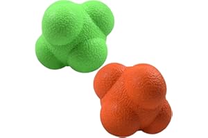 AIRLAXER Reaction Ball,Reflex Ball for Hand Eye Coordination Training,2.83 inch,Pack of 2-Orange,Green