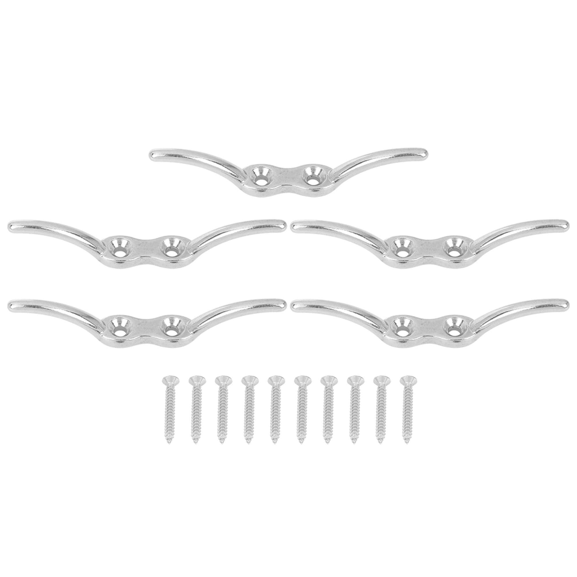 X AUTOHAUX 5 Set 316 Stainless Steel Rope Boat Deck Flagpole Cleat Hook