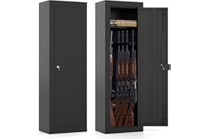 IRONMAX 8 Rifle Gun Safe, Quick Access Rifle Safe with Lock, Heavy Duty Cold-Rolled Steel Gun Locker with Storage Shelf, Beds