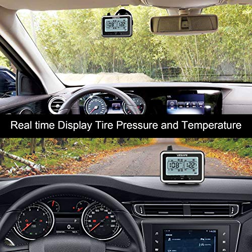 Vesafe TPMS, Wireless Tire Pressure Monitoring System for RV, Trailer, Coach, Motor Home, Fifth Wheel, with 10 Anti-Theft sensors, Include a Signal Booster