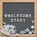 Gray Felt Letter Board - 10x10 Wooden Oak Frame with Wall Mount - 346 Changeable White Alphabet Letters, Numbers, and Emojis - Farmhouse Decor, Vintage, Rustic Sign - Gift Ready Packaging (Gray)