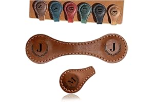 BYLIDRIM Personalized Magnetic Leather Bookmark, 26 Letters Bookmark Customized Initial Bookmarks Multi Functional Bookmark Cute Bookmark Meaningful Gift for Wonmen Teachers, Book Lovers (J, Light Brown)