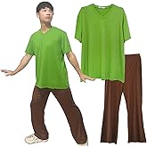 Halloween Costume for Men Shirt and Pants Set with Orange Scarf Classic Movie Outfits Cosplay