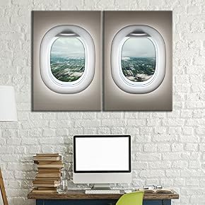 2 Panel Brown Plane Window Seat Agricultural Plains...