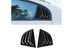 Xhfarce Window Louvers for 8th Gen Honda Civic 2006 2007 2008 2009 2010 2011 Accessories Rear Side Window Louvers Air Vent Shades Panel Cover Exterior Decoration Accessories（Rear Side Bright Black）