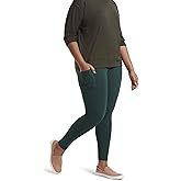 No nonsense Women's Soft Cotton Leggings with Side Pockets Workout Stretch Pull On Pants